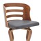 Armen Living Verne 26" Swivel Gray Faux Leather and Walnut Wood Bar Stool LCVRBAWAGR26 - alternate 4